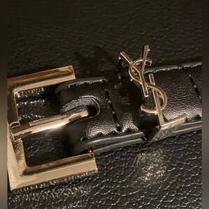 YSL Black Leather Belt